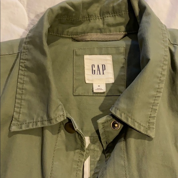 Army green twill ruffle peplum coat khaki - Picture 2 of 6